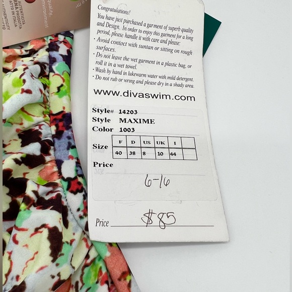 Diva by Rachel Pappo Floral Halter One Piece Swimsuit - Picture 4 of 14